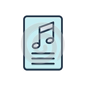 Color illustration icon for Lyric, studio and music