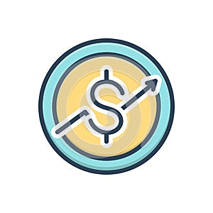 Color illustration icon for Macroeconomic, investment and finance