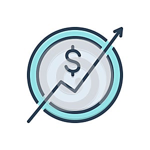 Color illustration icon for Macroeconomic, investment and growth