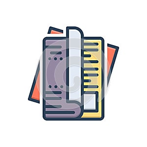 Color illustration icon for Mag, magazine and journal