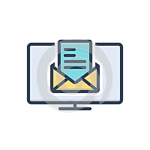 Color illustration icon for Mailed, letter and email