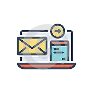 Color illustration icon for Mailto, software and letter