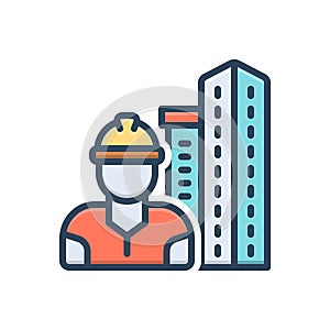 Color illustration icon for Makers, creator and constructor