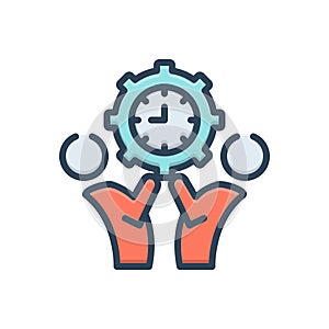 Color illustration icon for Management, monograph and manage