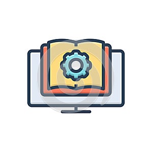 Color illustration icon for Manual, guide and cicerone