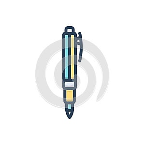 Color illustration icon for Marker, broad tip pen and marking