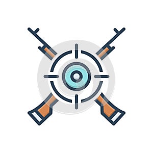 Color illustration icon for Marksman, sharpshooter and target photo