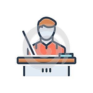 Color illustration icon for Master, educationist and teacher