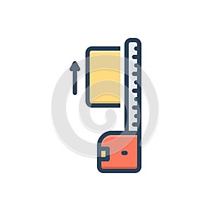 Color illustration icon for Measurement, ruler and yardage