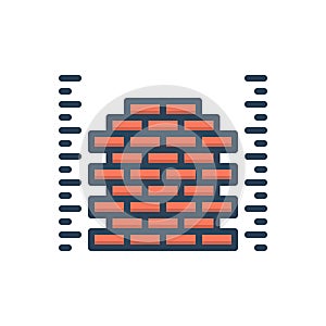 Color illustration icon for Measuring, averaging and brick