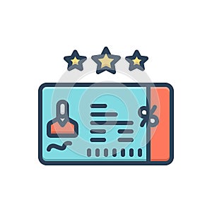 Color illustration icon for Membership, business card and credential