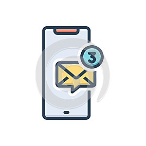 Color illustration icon for Messages, intimation and chatting