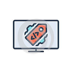 Color illustration icon for Meta, tag and seo