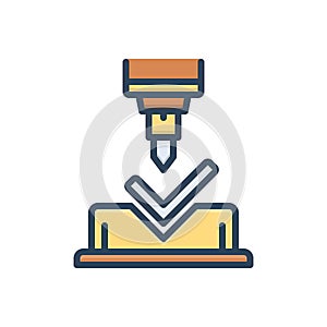 Color illustration icon for Metals, indestructible and work