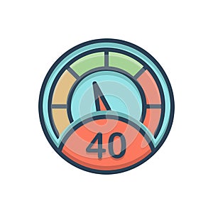 Color illustration icon for Meter, numerator and scale