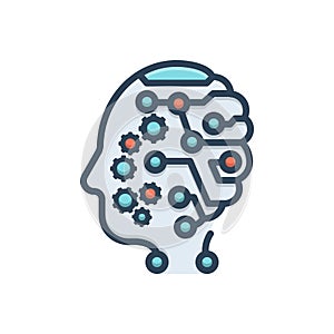 Color illustration icon for Mind, headpiece and nous