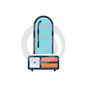 Color illustration icon for mirror, glasswork and reflects