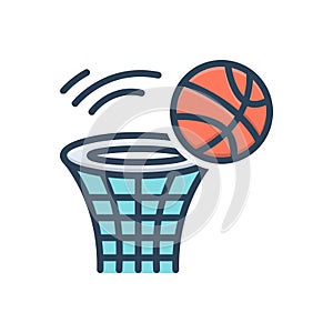 Color illustration icon for Missed, misplaced and basketball