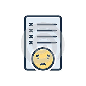Color illustration icon for Mistake, failure and message