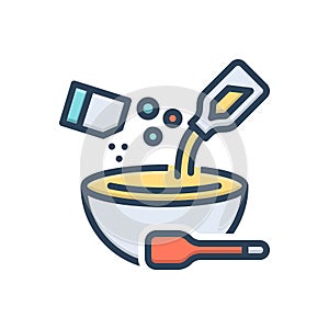 Color illustration icon for Mix, blend and culinary