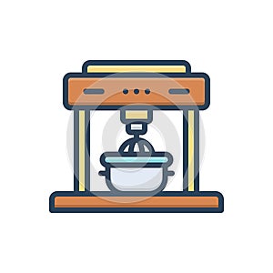 Color illustration icon for Mixing, blend and ingredient