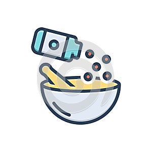 Color illustration icon for Mixture, mix and blend