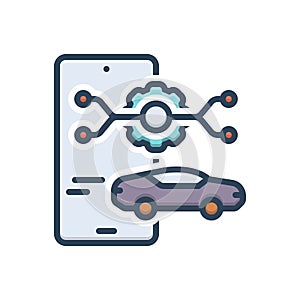 Color illustration icon for Mobility, motility and service