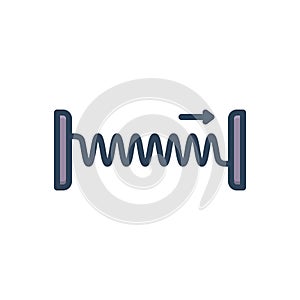 Color illustration icon for Momentum, stretched and force