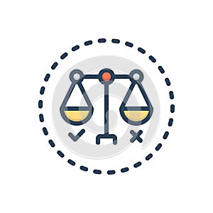 Color illustration icon for Moral, ethical and principle