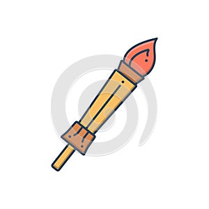 Color illustration icon for Museum, torch and flambeau