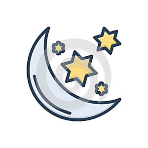Color illustration icon for Muslim, moon and islamic photo