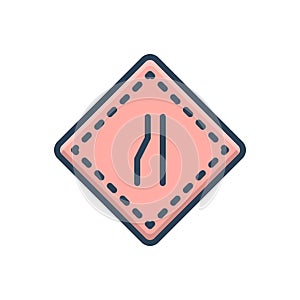 Color illustration icon for Narrow, parochial and highway