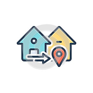 Color illustration icon for Near, nigh and nearby