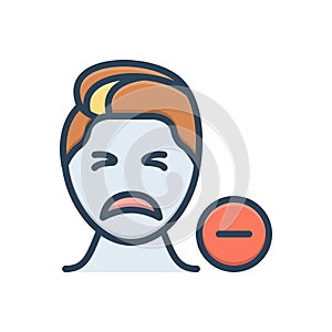 Color illustration icon for Negative, denial and disavowal