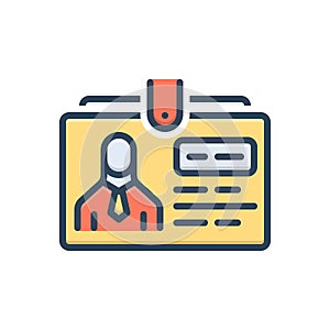 Color illustration icon for Nickname, user and id card