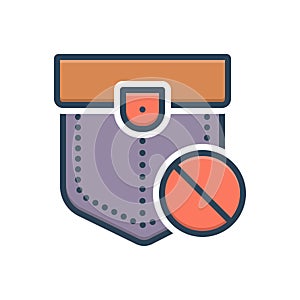 Color illustration icon for nothing, ban and prohibited