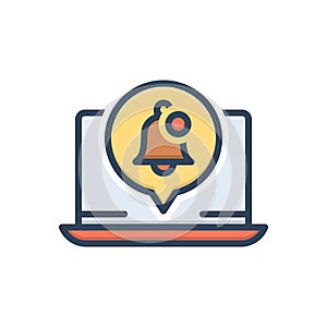 Color illustration icon for Notifications, reportage and reminder