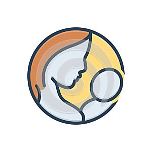 Color illustration icon for Nourish, beauty and woman