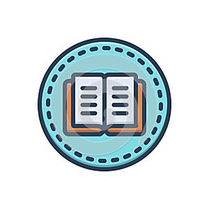 Color illustration icon for Novel, fiction and encyclopedia