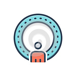 Color illustration icon for Nowhere, quo and circle