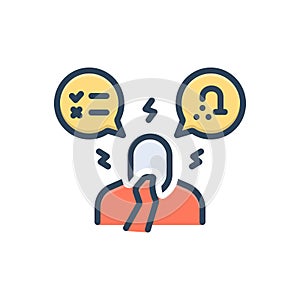 Color illustration icon for Obsessive Compulsive Disorder, obsessive and phobia