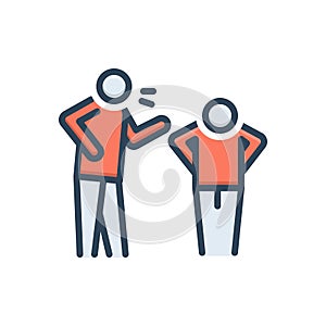 Color illustration icon for Offense, misdemeanor and mistreat