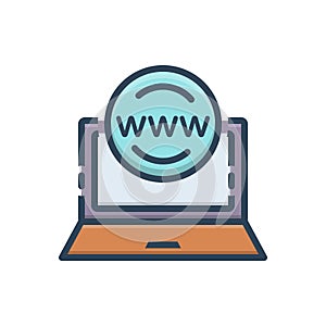 Color illustration icon for Online Presence Management, application and browser