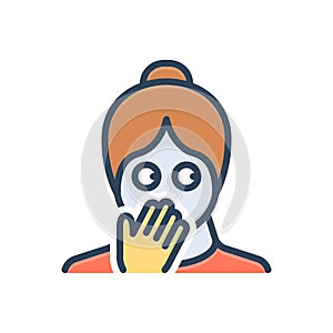 Color illustration icon for Oops, amazed and aghast