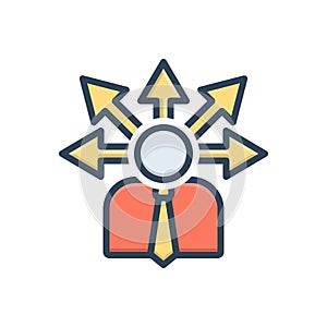 Color illustration icon for opportunity, direction and career