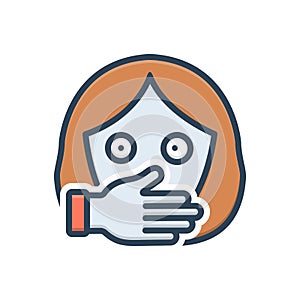 Color illustration icon for Oppression, harassment and female