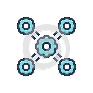 Color illustration icon for organization, concept and connection photo