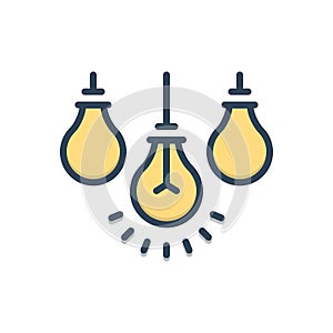 Color illustration icon for Originality, invention and creative