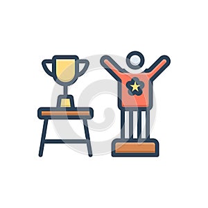 Color illustration icon for Overcome, conquer and surmount