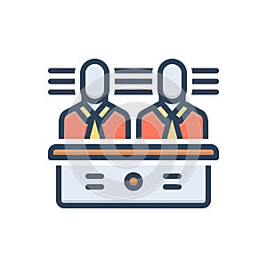 Color illustration icon for Owners, boss and employee
